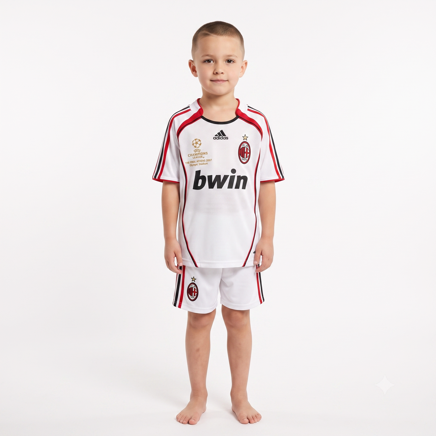 Kit Infantil Milan Away Retrô 2007 - Branco