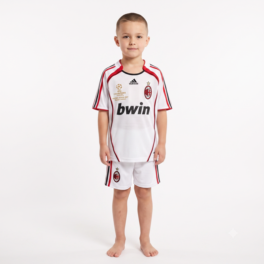 Kit Infantil Milan Away Retrô 2007 - Branco