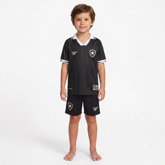 Kit Infantil Botafogo Away 25/26 Reebok - Preta