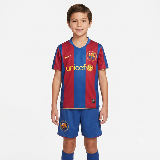 Kit Infantil Barcelona Home Retrô 07/08 - Grená