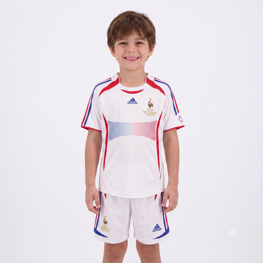 Kit Infantil França Away Retro 2006 - Branca