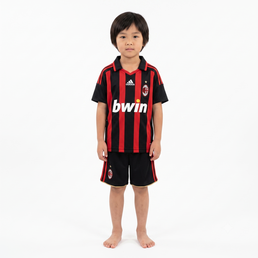 Kit Infantil Milan Home Retrô 2007 - Vermelho e Preto