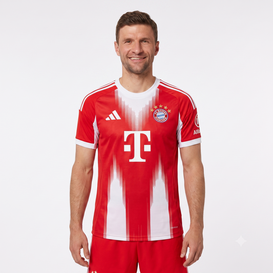 Bayern de Munique Home 25/26 Jogador Adidas - Vermelho e Branco