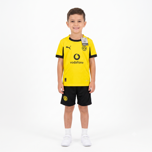 Kit Infantil Borussia Dortmund Home Edição Copas 25/26  - Amarela