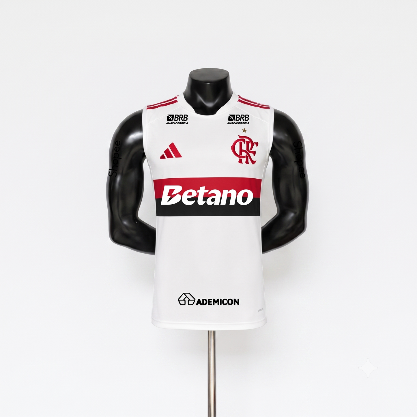 Flamengo Away 26/27 Torcedor Regata Com Patrocinios Adidas Masculina - Branca