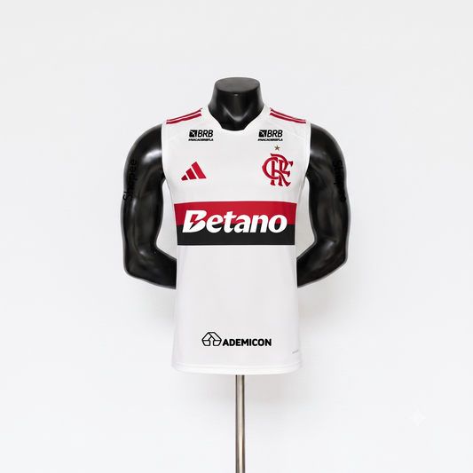 Flamengo Away 26/27 Torcedor Regata Com Patrocinios Adidas Masculina - Branca