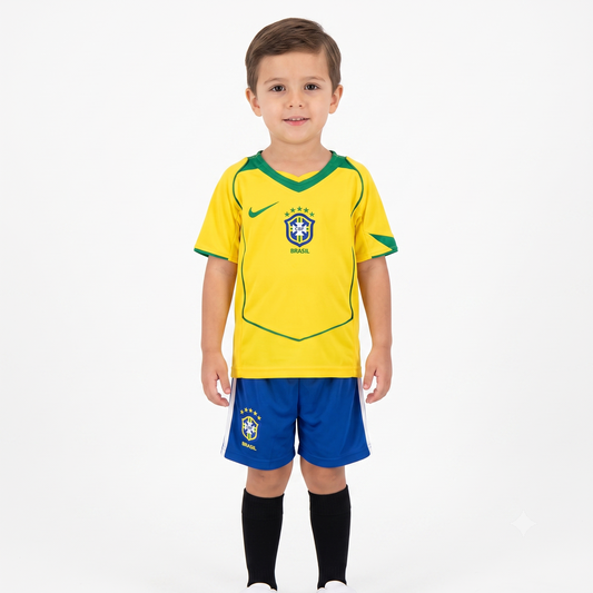 Kit Infantil Brasil Retro Home 2005 - Amarela