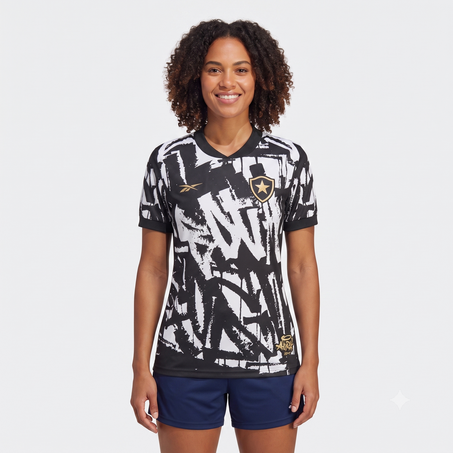 Botafogo Fourth 25/26 Reebok Feminina - Preto e Branca