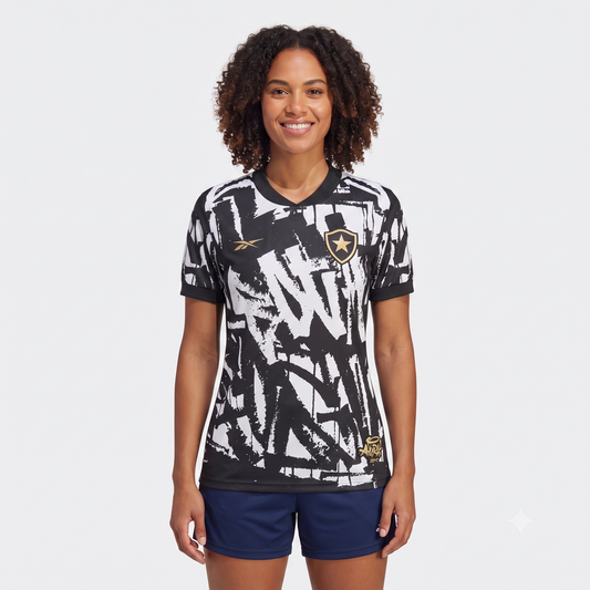 Botafogo Fourth 25/26 Reebok Feminina - Preto e Branca