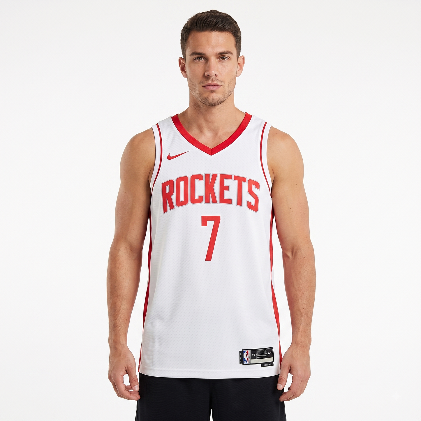 Regata Houston Rockets Masculina - Branca e Vermelha