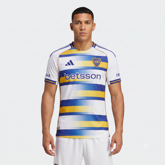 Boca Jrs Third 26/27 Jogador Masculino Adidas - Branco, Azul e Amarelo