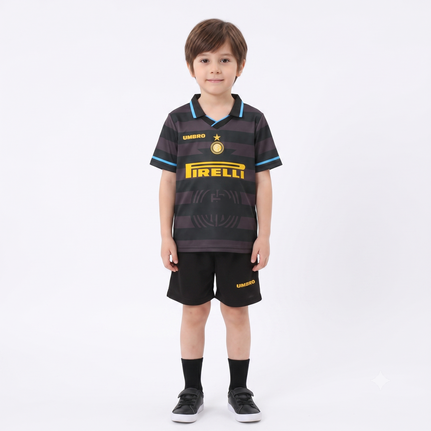 Kit Infantil Inter de Milão Third Retrô 97/98 - Cinza