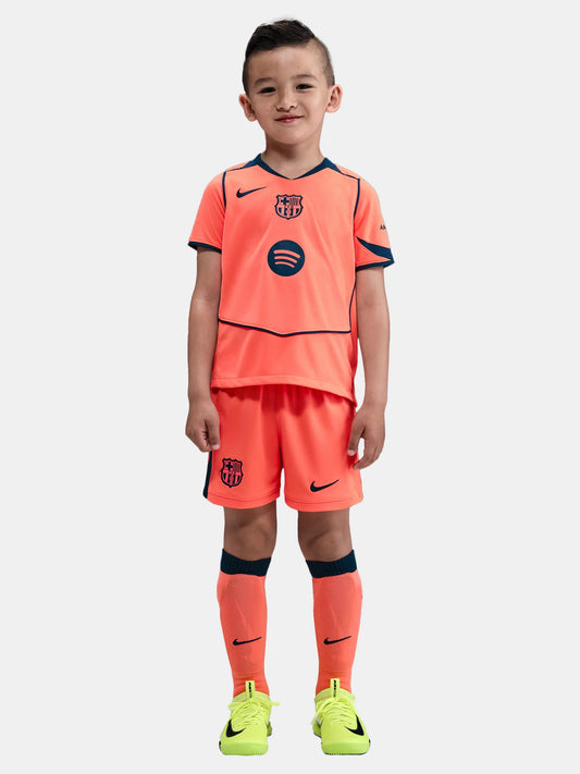 Kit Infantil Barcelona Third 25/26  - Laranja