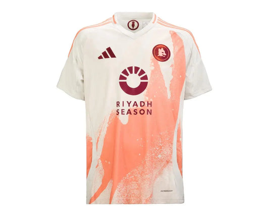 Roma Away 24/25 Torcedor Adidas - Branca e Laranja