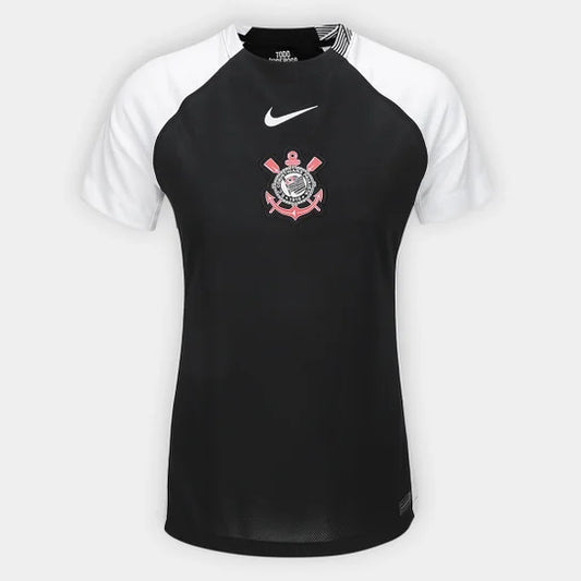 Corinthians Away 25/26 Torcedor Nike Feminina - Preta e Branca