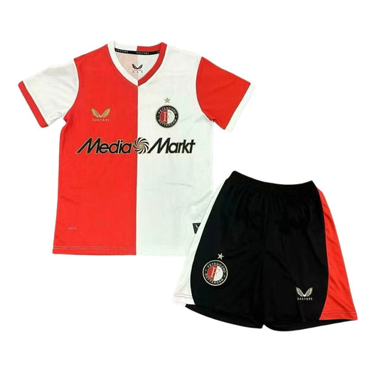 Kit Infantil Feyenoord Home 25/26 - Branca e Vermelho