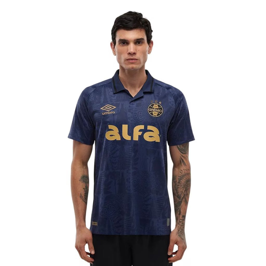 Grêmio Away 25/26 Umbro Jogador Masculino - Azul Escuro