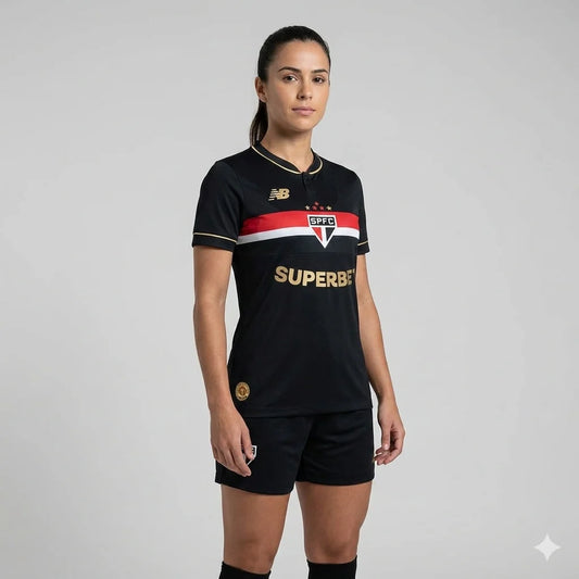São Paulo Third 25/26 Torcedor New Balance Feminino - Preta