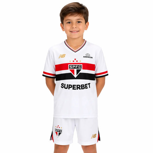 Kit Infantil São Paulo Home 25/26 - Branco