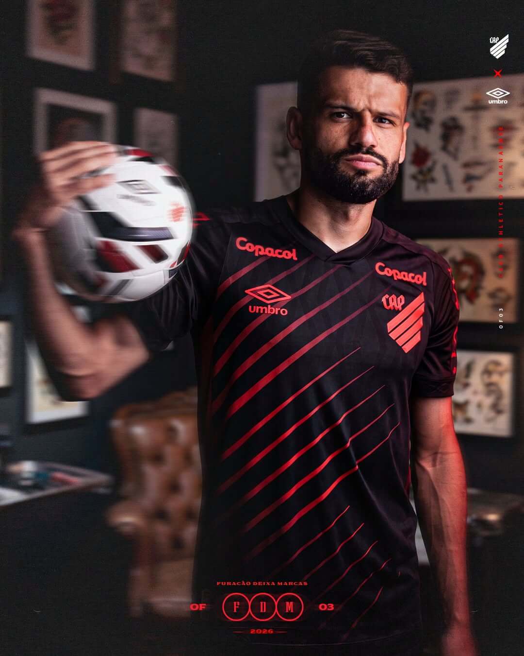 Athletico Paranaense Third Com Patrocinadores 26/27 Umbro Masculino -  Preto