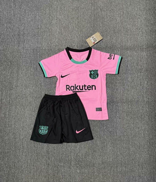 Kit Infantil Barcelona Third Retrô 20/21 - Rosa