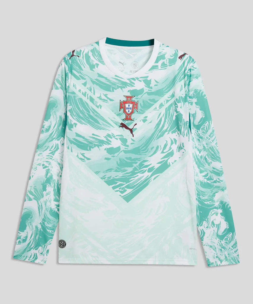 Portugal Away Manga Longa 26/27 Masculino Torcedor Puma - Turquesa