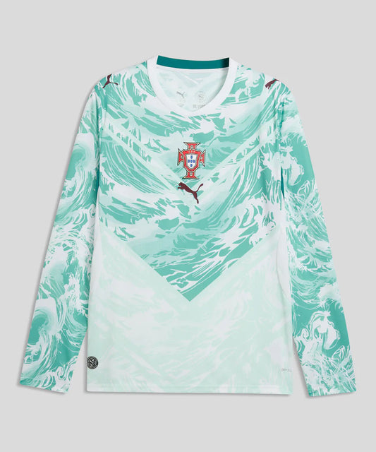 Portugal Away Manga Longa 26/27 Masculino Torcedor Puma - Turquesa