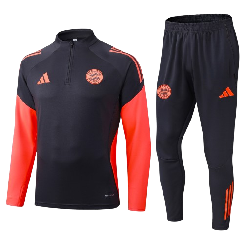 Kit Treino Agasalho + Calça Bayern De Munique - Preto e Vermelho