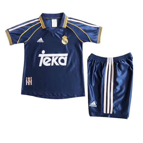 Kit Infantil Real Madrid Away Retrô 98/99 - Azul Marinho