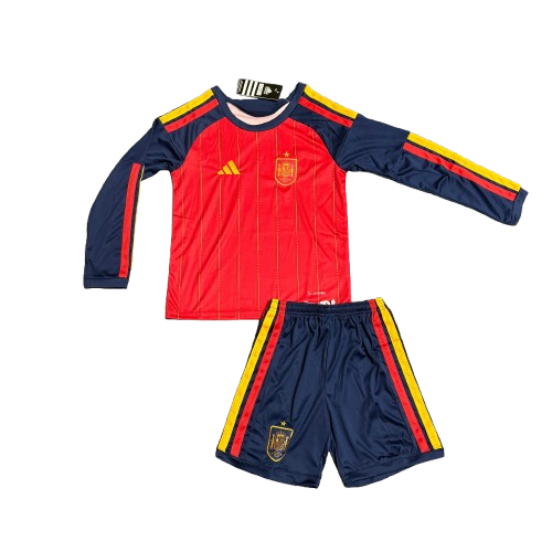 Kit Infantil Espanha Home Manga Longa 26/27 - Vermelho