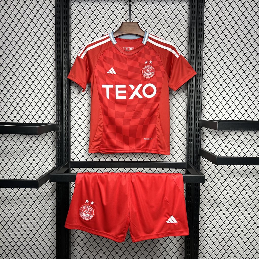 Kit Infantil Aberdeen FC Home 24/25 - Vermelho
