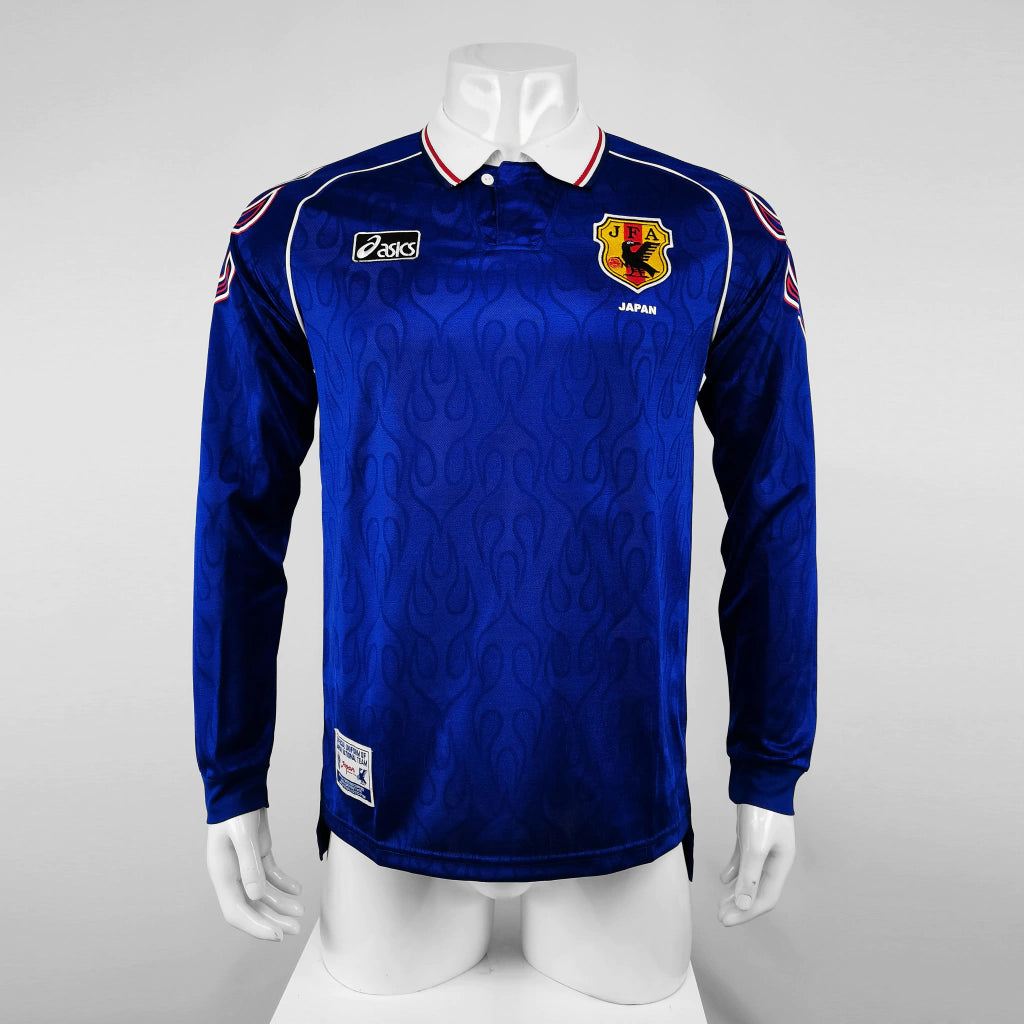 Japão Home Manga Longa Retrô 98-99 Asics - Azul