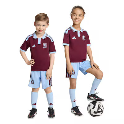 Kit Infantil Aston Villa Home 26/27 - Vermelho Vinho