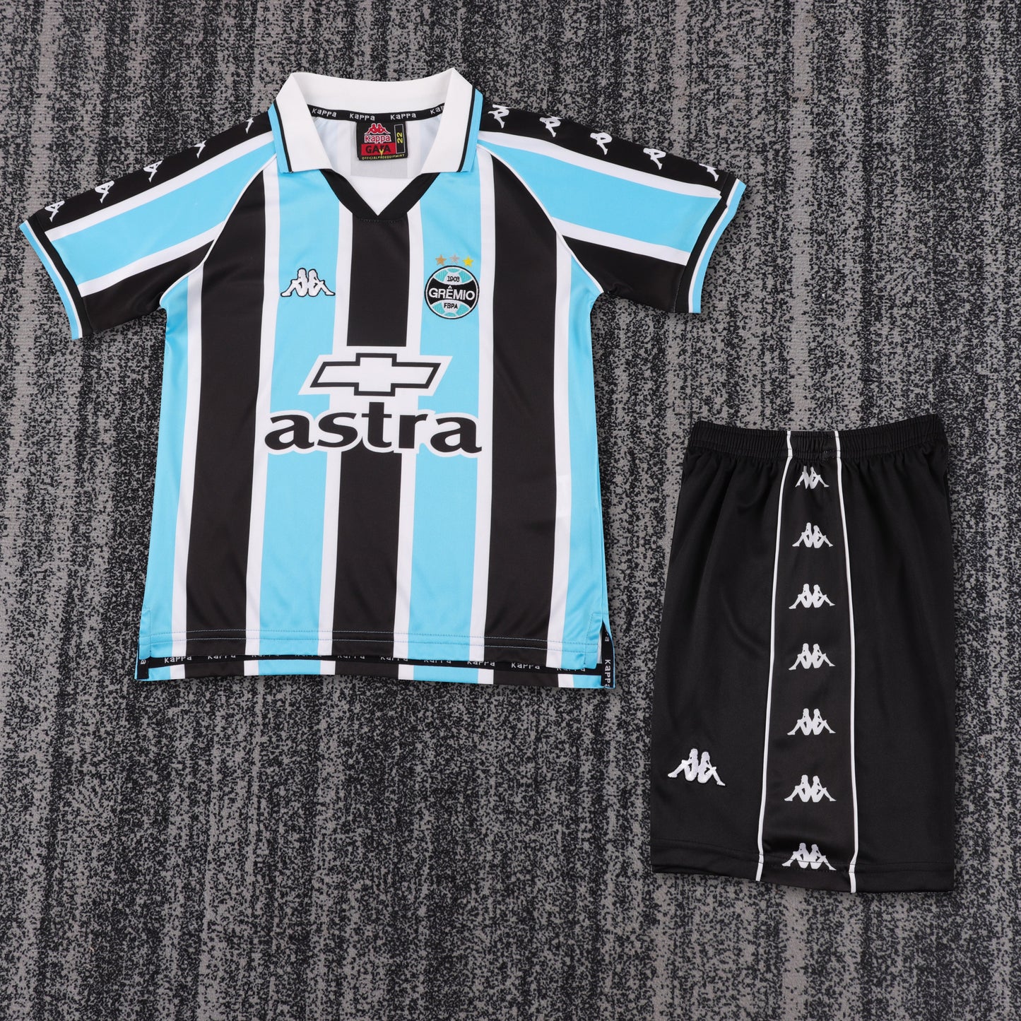 Kit Infantil Grêmio Home Retrô 2000 - Tricolor