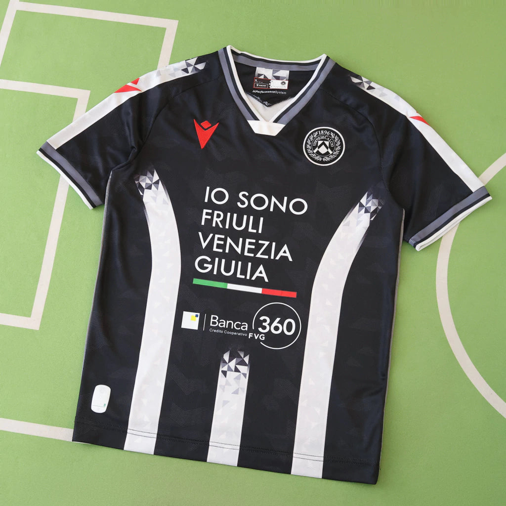 Udinese Home 25/26 Torcedor Macron - Preto e Branco