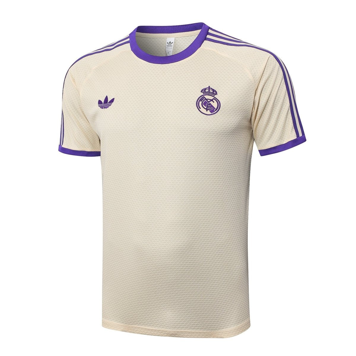 Kit de Treino Adulto Real Madrid 25/26 Short e Camisa - Bege e Roxo