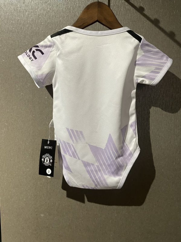 Body Bebê Infantil Manchester United Away 25/26 - Branco