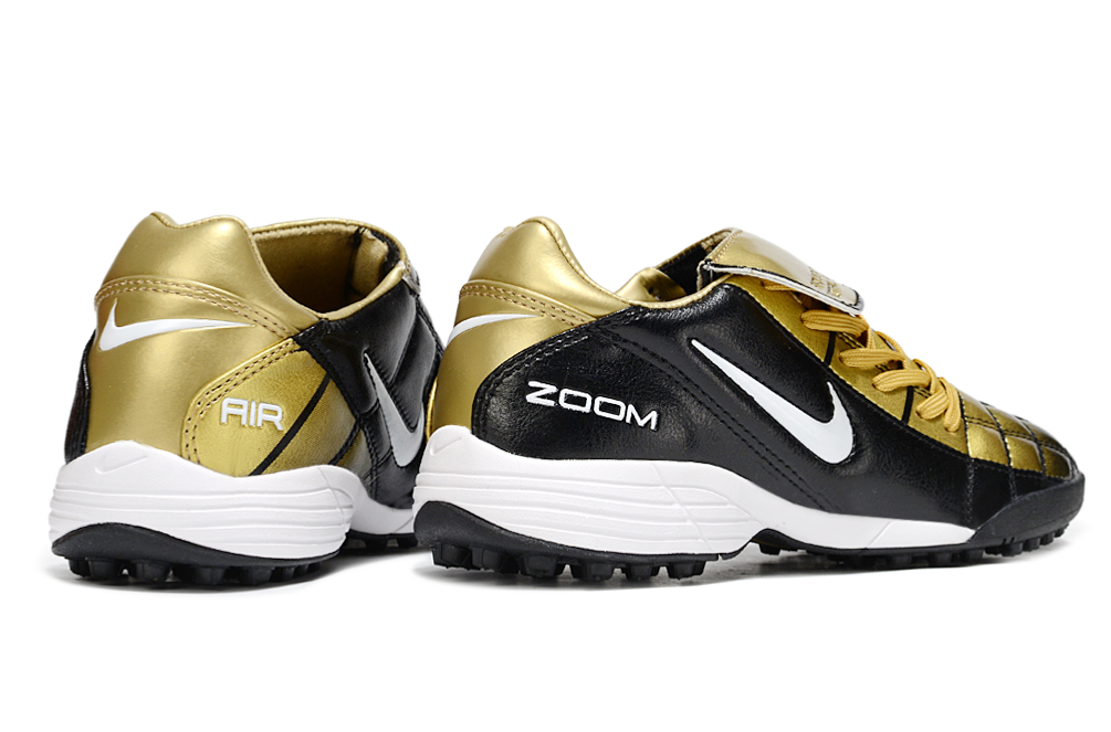 Chuteira Society Nike T90 TF - Preto e Dourado