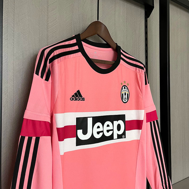 Juventus Away 2015 Retrô  Adidas Manga longa - Rosa