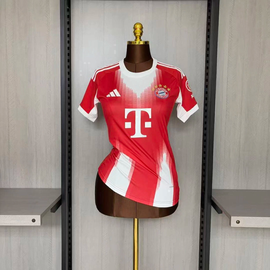 Bayern De Munique Home 25/26 Feminino Adidas - Vermelho e Branco