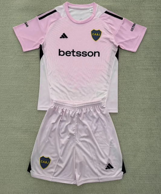 Kit Infantil Boca JRS Goleiro 25/26  - Rosa