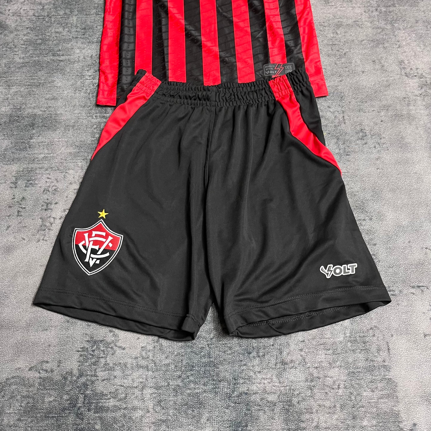 Kit Infantil Vitória Home 25/26 - Vermelho e Preto