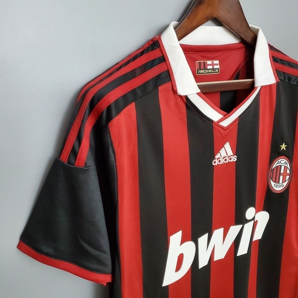 Milan Home Retrô 09/10 Adidas - Vermelha e Preta