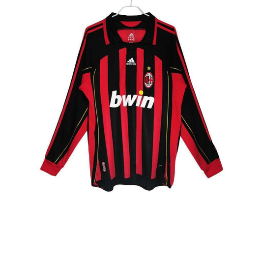 Milan Home 06/07 Manga Longa Adidas - Preto e Vermelho
