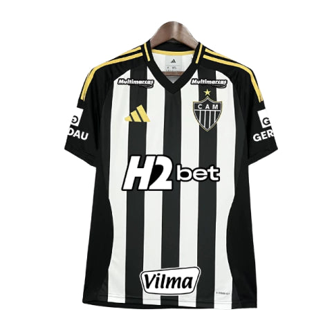 Atletico Mineiro Home 25/26 Torcedor Com Patrocínios - Preta e Branca