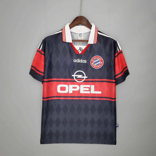 Bayern de Munique Retrô 1997/1999 Adidas - Azul Escuro e Vermelho