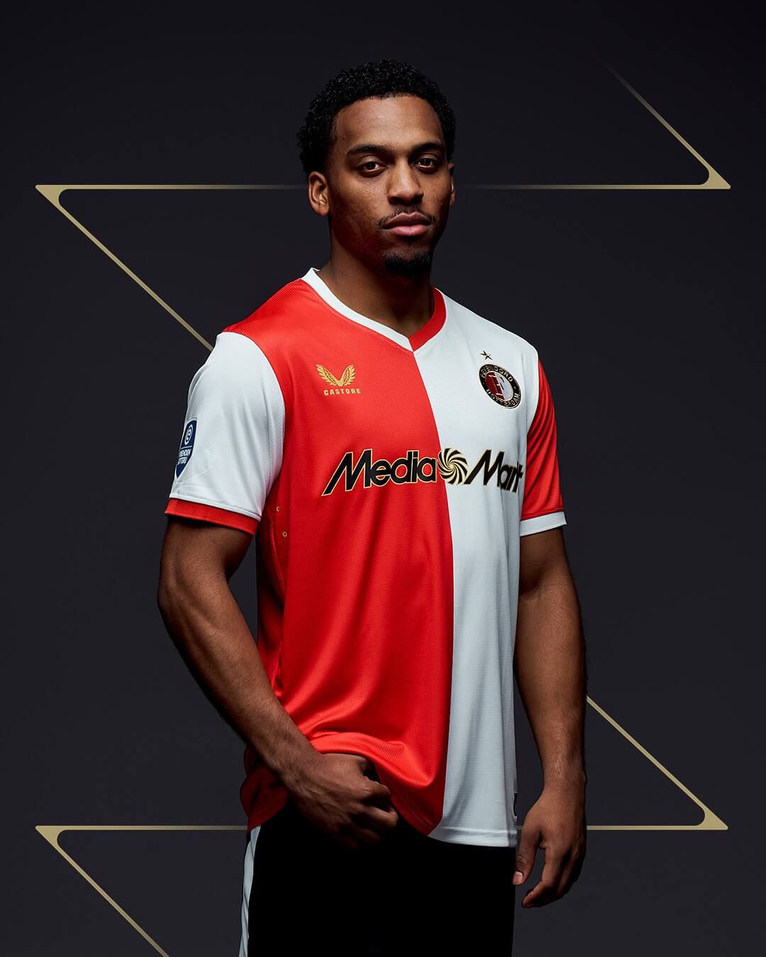 Feyenoord Home 25/26 Torcedor Castore - Vermelho e Branco