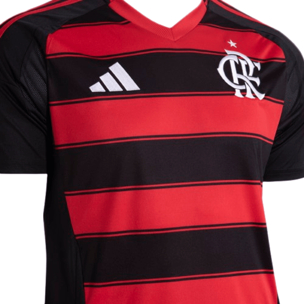 Flamengo Home 25/26 Torcedor Adidas Masculina - Vermelho e Preto