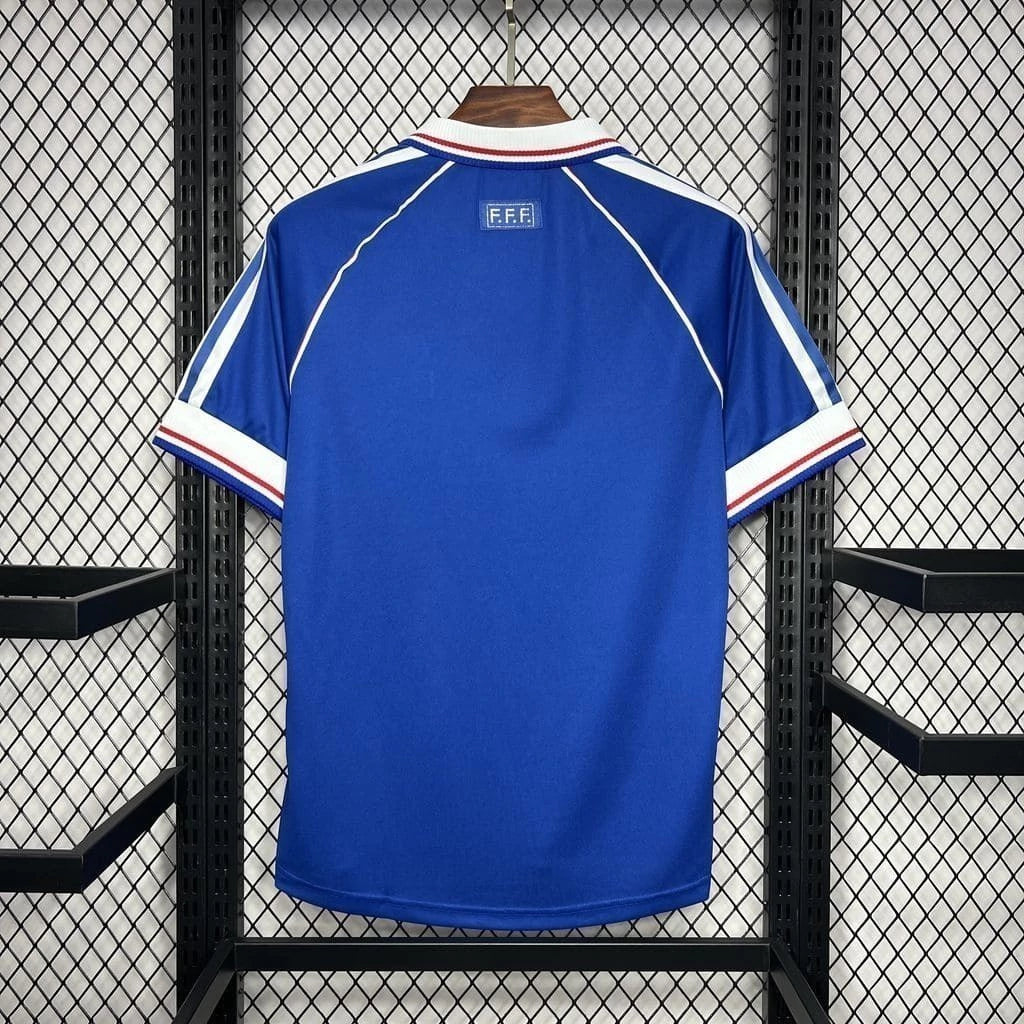 França Home Retrô 1998 Masculino Adidas  - Azul