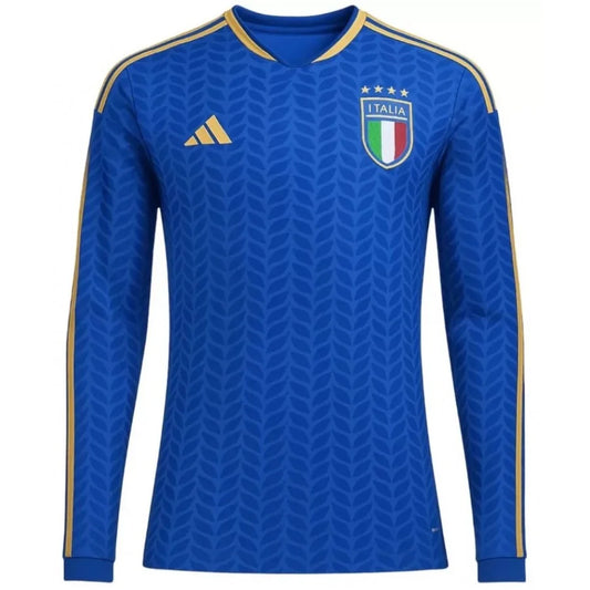 Italia Home Manga Longa 26/27 Masculina Torcedor Adidas - Azul